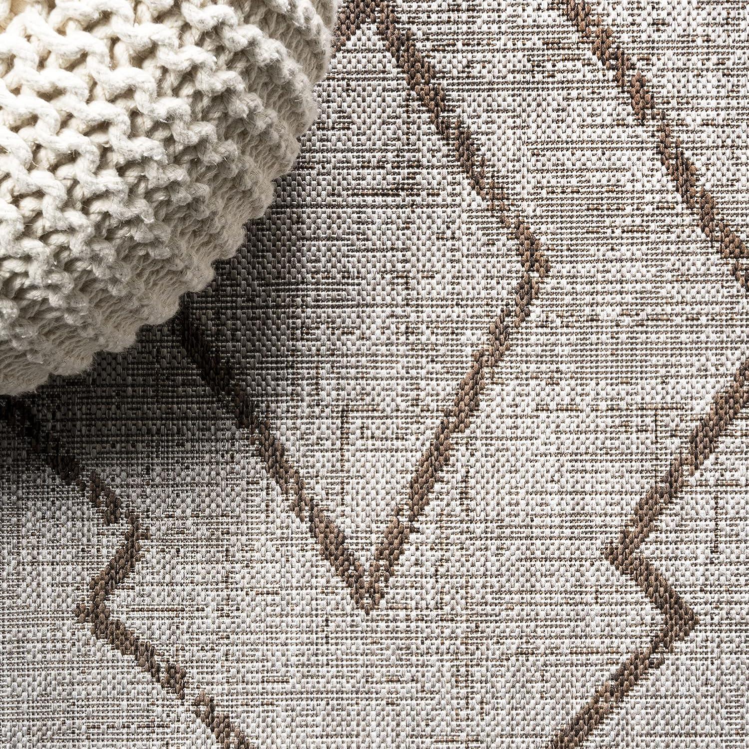 image:imageJONATHAN Y Tribal Diamond Trellis Indoor Outdoor Runner Rug 2X8 BeigeBrown Carwa for Backyard Patio Porch EasyCleaning High Traffic PetFriendly NonShedding SMB128A28BeigeBrown