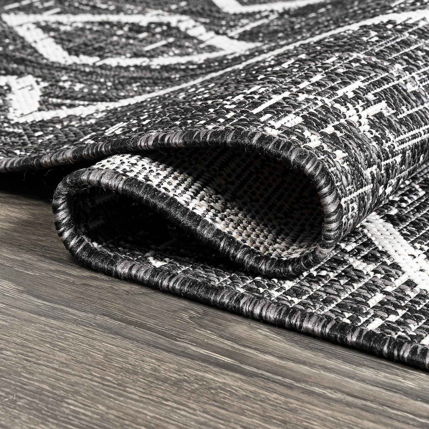 image:imageJONATHAN Y Tribal Diamond Trellis Indoor Outdoor Runner Rug 2X8 BeigeBrown Carwa for Backyard Patio Porch EasyCleaning High Traffic PetFriendly NonShedding SMB128A28BlackIvory