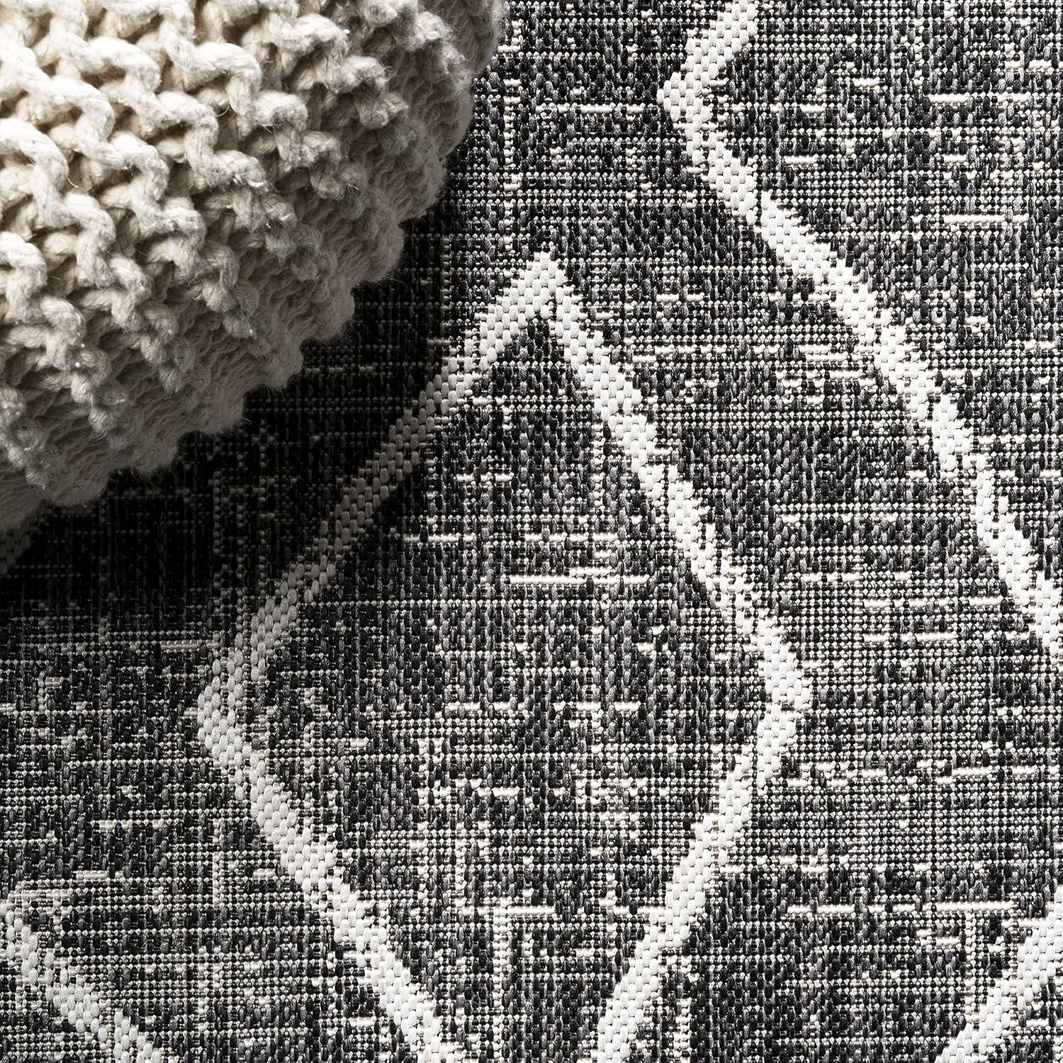 image:imageJONATHAN Y Tribal Diamond Trellis Indoor Outdoor Runner Rug 2X8 BeigeBrown Carwa for Backyard Patio Porch EasyCleaning High Traffic PetFriendly NonShedding SMB128A28BlackIvory
