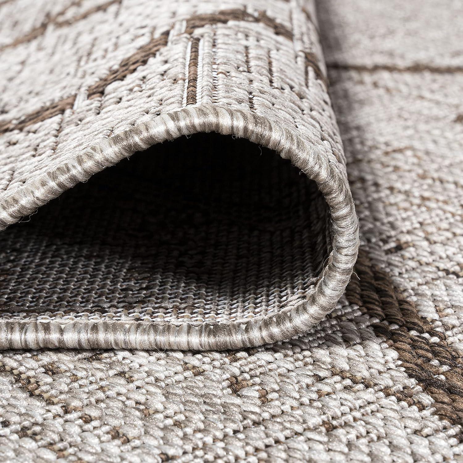 image:imageJONATHAN Y Tribal Diamond Trellis Indoor Outdoor Runner Rug 2X8 BeigeBrown Carwa for Backyard Patio Porch EasyCleaning High Traffic PetFriendly NonShedding SMB128A28BeigeBrown