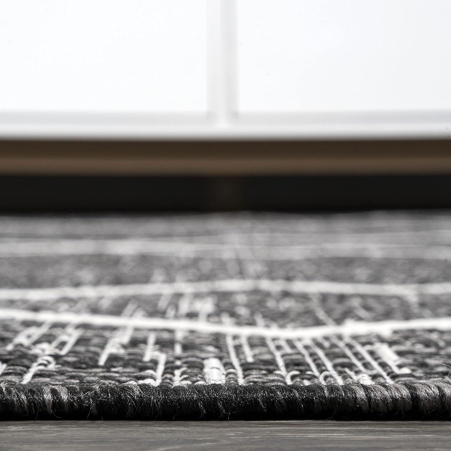 image:imageJONATHAN Y Tribal Diamond Trellis Indoor Outdoor Runner Rug 2X8 BeigeBrown Carwa for Backyard Patio Porch EasyCleaning High Traffic PetFriendly NonShedding SMB128A28BlackIvory