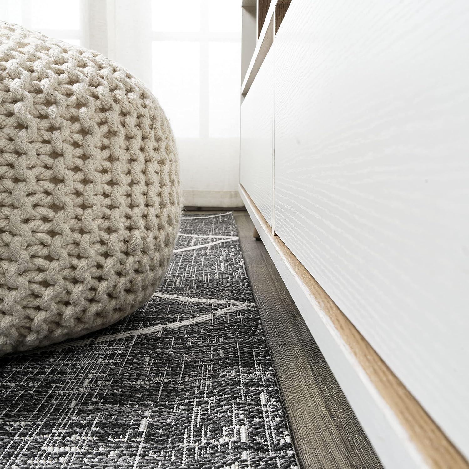 image:imageJONATHAN Y Tribal Diamond Trellis Indoor Outdoor Runner Rug 2X8 BeigeBrown Carwa for Backyard Patio Porch EasyCleaning High Traffic PetFriendly NonShedding SMB128A28BlackIvory