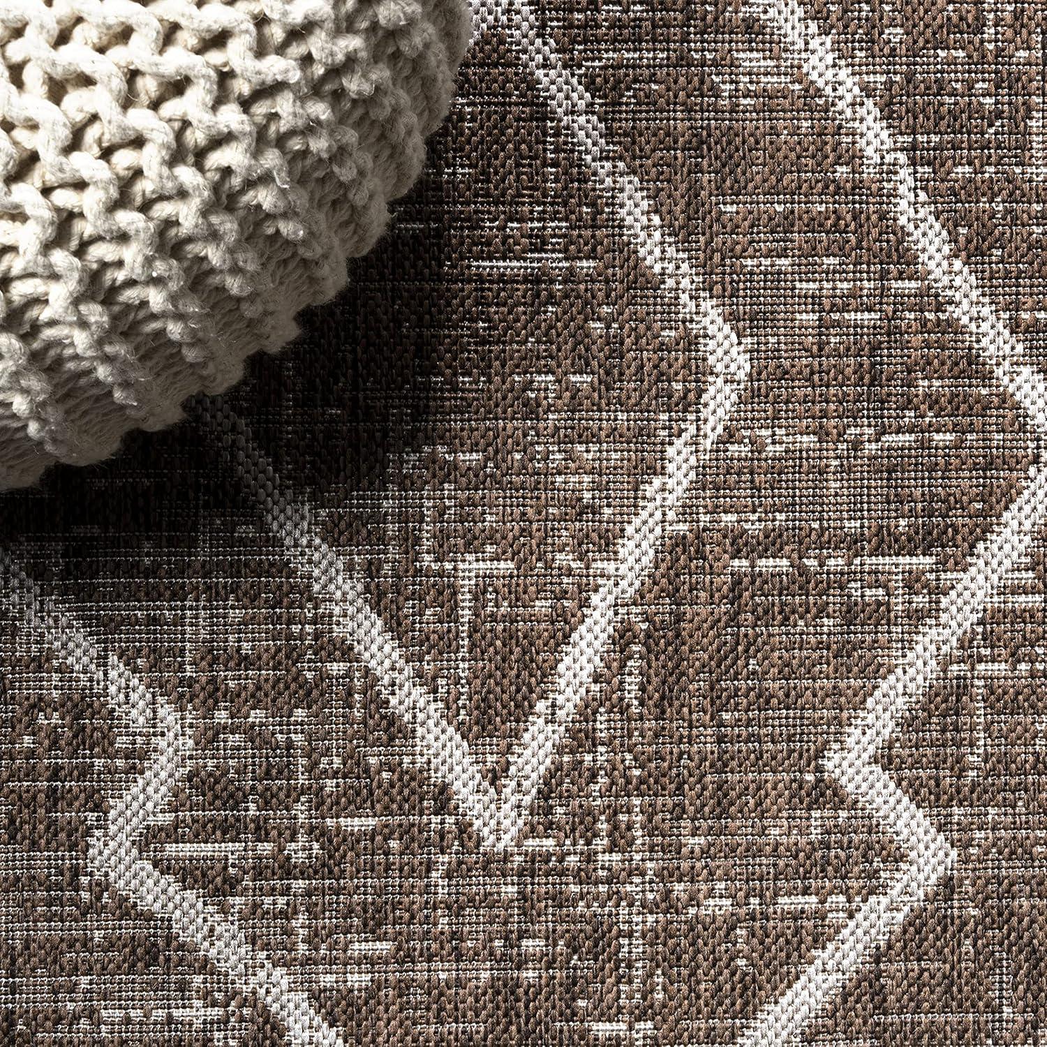 image:imageJONATHAN Y Tribal Diamond Trellis Indoor Outdoor Runner Rug 2X8 BeigeBrown Carwa for Backyard Patio Porch EasyCleaning High Traffic PetFriendly NonShedding SMB128A28BrownBeige