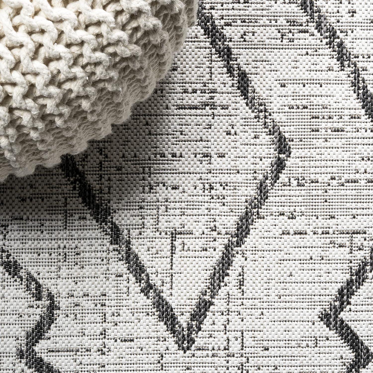 image:imageJONATHAN Y Tribal Diamond Trellis Indoor Outdoor Runner Rug 2X8 BeigeBrown Carwa for Backyard Patio Porch EasyCleaning High Traffic PetFriendly NonShedding SMB128A28IvoryBlack