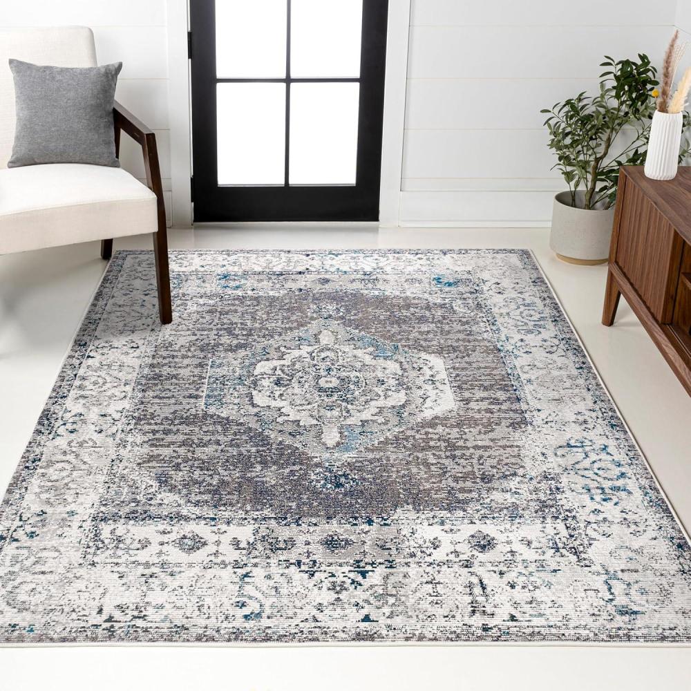 image:imageJONATHAN Y Ankara Vintage Medallion GrayIvory Indoor Area Rug 3x5 Transitional Southwestern EasyCleaning for Living Room Bedroom Kitchen Pet Friendly NonShedding CAV105A34 x 6 Rectangular