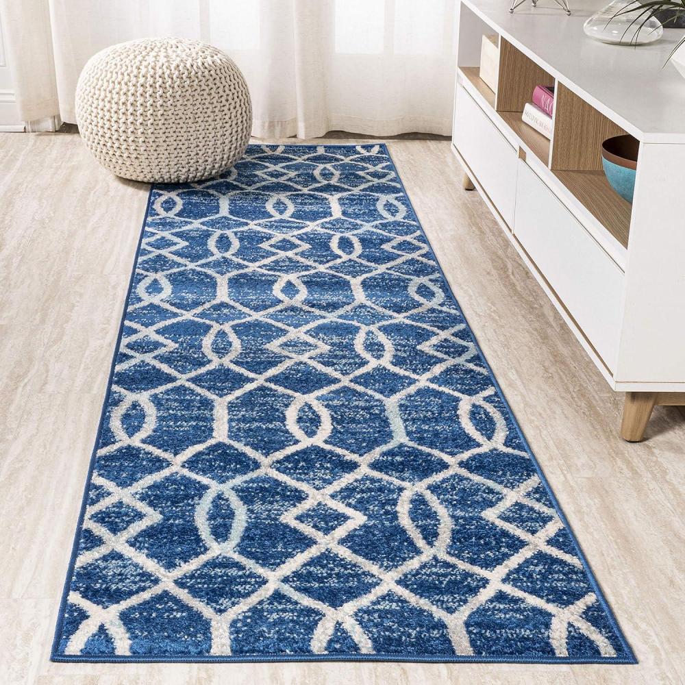image:imageJONATHAN Y Asilah Ogee Fretwork BlueGray Indoor Area Rug 5x8 Contemporary Modern EasyCleaning for Living Room Bedroom Kitchen Pet Friendly NonShedding MOH104B5BlueGray