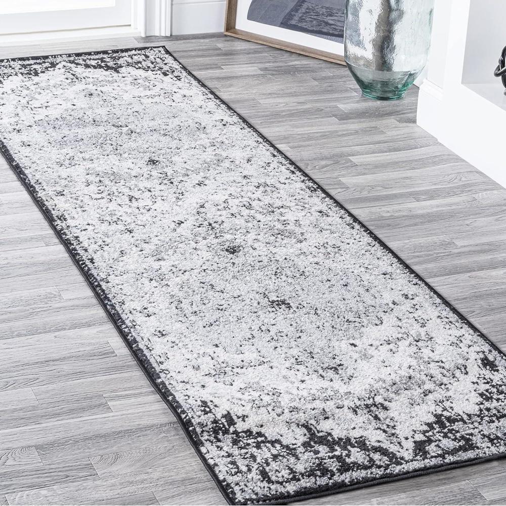 image:imageJONATHAN Y Boho Medallion Dark BlueGray Indoor Area Rug 3x5 Vintage Anaise Ornate EasyCleaning for Living Room Bedroom Kitchen Pet Friendly NonShedding BMF112C3GrayBlackCream