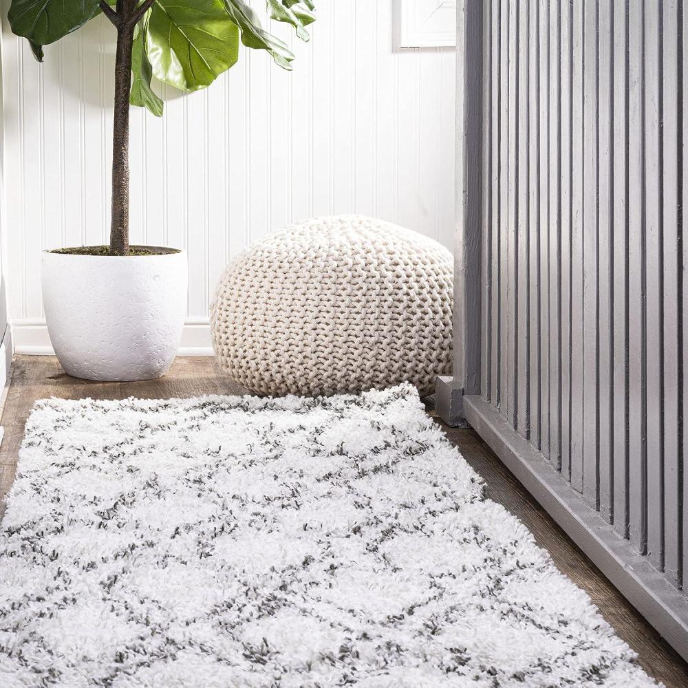 image:imageJONATHAN Y Diamond Trellis Shag BeigeDark Gray Indoor Area Rug 8X10 ft Soller for Living Room Bedroom Kitchen Office EasyCleaning High Traffic PetFriendly NonShedding SHG103A823 x 8 Runner