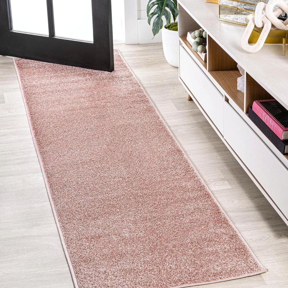 image:imageJONATHAN Y Haze Solid LowPile Pink Runner Rug 2x8 CoastalBohemianMinimalistClassic EasyCleaning for Living RoomBedroomKitchenPet FriendlyNonShedding SEU100P28