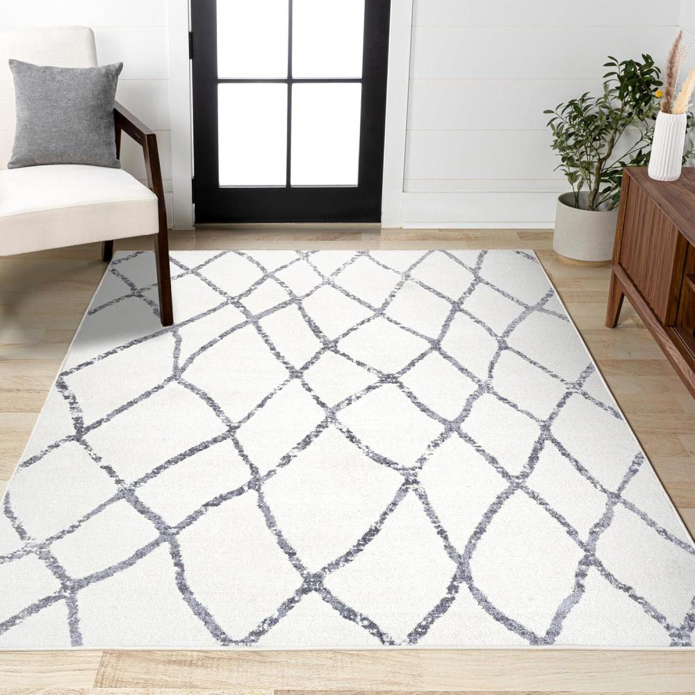 image:imageJONATHAN Y Illi Moroccan Diamond Trellis IvoryGray Runner Rug 2x8 Bohemian Vintage EasyCleaning for Living Room Bedroom Kitchen Pet Friendly NonShedding MOH506A285 x 8 Rectangular