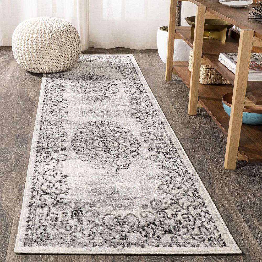 image:imageJONATHAN Y Minori Filigree Medallion Dark GrayCream Indoor Area Rug 3x5 Vintage Bohemian EasyCleaning for Living Room Bedroom Kitchen Pet Friendly NonShedding MDP206A3Dark GrayCream