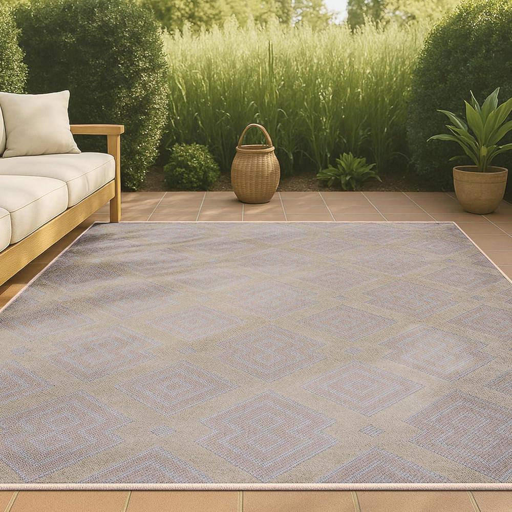 image:imageJONATHAN Y Ogee Trellis ToneonTone Indoor Outdoor Runner Rug 2X8 BeigeGray Duwun HighLow Pile for Backyard Patio Porch EasyCleaning High Traffic PetFriendly NonShedding SBH108A285 x 8 Rectangular