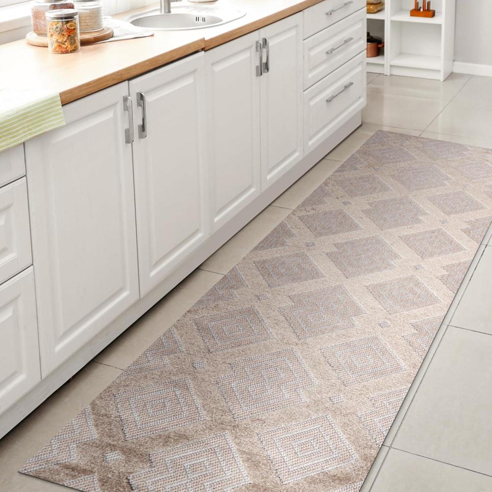 image:imageJONATHAN Y Ogee Trellis ToneonTone Indoor Outdoor Runner Rug 2X8 BeigeGray Duwun HighLow Pile for Backyard Patio Porch EasyCleaning High Traffic PetFriendly NonShedding SBH108A282 x 10 Runner