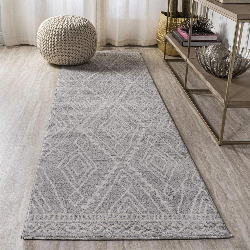 image:imageJONATHAN Y Rih Moroccan Style Diamond IvoryGray Indoor Area Rug 8x10 Bohemian Casual EasyCleaning for Living Room Bedroom Kitchen Pet Friendly NonShedding MOH306A8GrayIvory