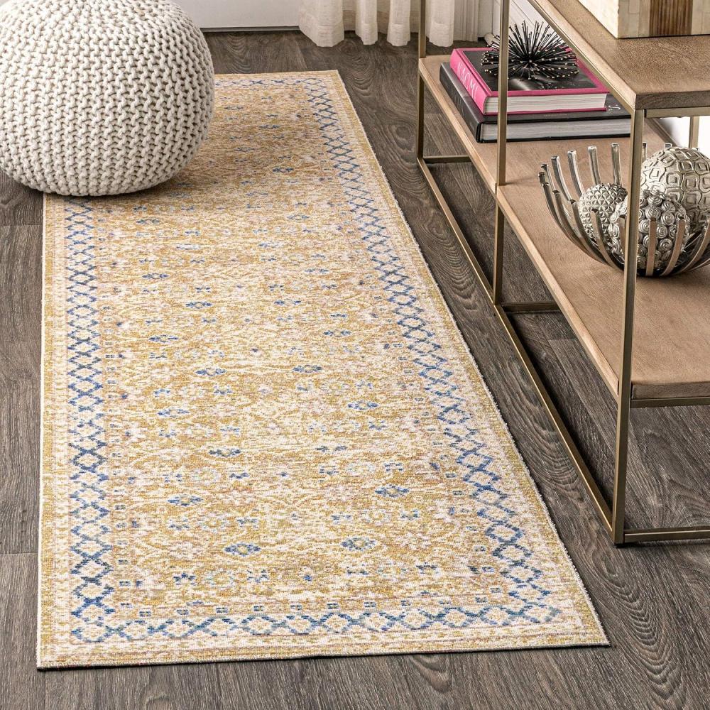 image:imageJONATHAN Y Stirling Argyle Light BlueIvory Indoor Area Rug 3x5 English Country Traditional EasyCleaning for Living Room Bedroom Kitchen Pet Friendly NonShedding SBC301C3Blue gold