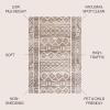 JONATHAN Y Amanar Tribal Geometric Brown/Ivory Runner Rug, 2×8, Bohemian, Vintage, Easy-Cleaning for Living Room, Bedroom, Kitchen, Pet Friendly, Non-Shedding (MOH503A-28)(4′ x 6′ (Rectangular))
