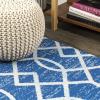 JONATHAN Y Asilah Ogee Fretwork Blue/Gray Indoor Area Rug, 5×8, Contemporary, Modern, Easy-Cleaning for Living Room, Bedroom, Kitchen, Pet Friendly, Non-Shedding (MOH104B-5)(Blue/Gray)