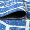 JONATHAN Y Asilah Ogee Fretwork Blue/Gray Indoor Area Rug, 5×8, Contemporary, Modern, Easy-Cleaning for Living Room, Bedroom, Kitchen, Pet Friendly, Non-Shedding (MOH104B-5)(Blue/Gray)