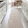 JONATHAN Y Circles in Squares High-Low Runner Rug 2X8 White/Cream, Helena Modern Geometric for Living Room, Bedroom, Kitchen, Easy-Cleaning, High Traffic, Pet-Friendly, Non-Shedding SND104B-28(White/Cream)