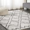 JONATHAN Y Diamond Trellis Shag Beige/Dark Gray Indoor Area Rug 8X10 ft, Soller for Living Room, Bedroom, Kitchen, Office, Easy-Cleaning, High Traffic, Pet-Friendly, Non-Shedding SHG103A-8(5’3″ x 7’7″ (Rectangular))