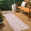 JONATHAN Y Flamingos Two-Tone Indoor Outdoor Runner Rug 2X8 Beige/White, Liana Casual Coastal for Backyard, Patio, Porch, Easy-Cleaning, High Traffic, Pet-Friendly, Non-Shedding (TSN401A-28)(Pink/Cream)