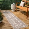 JONATHAN Y Flamingos Two-Tone Indoor Outdoor Runner Rug 2X8 Beige/White, Liana Casual Coastal for Backyard, Patio, Porch, Easy-Cleaning, High Traffic, Pet-Friendly, Non-Shedding (TSN401A-28)(Beige/White)