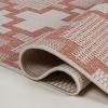 JONATHAN Y Geometric Tile Pattern Indoor Outdoor Runner Rug 2X8 Salmon/Cream, Cyrus Modern for Backyard, Patio, Porch, Easy-Cleaning, High Traffic, Pet-Friendly, Non-Shedding (TSN200A-28)(Salmon/Cream)