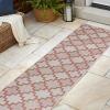 JONATHAN Y Geometric Tile Pattern Indoor Outdoor Runner Rug 2X8 Salmon/Cream, Cyrus Modern for Backyard, Patio, Porch, Easy-Cleaning, High Traffic, Pet-Friendly, Non-Shedding (TSN200A-28)(Salmon/Cream)