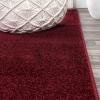 JONATHAN Y Haze Solid Low-Pile Dark Red Runner Rug 2×8, Coastal,Bohemian,Minimalist,Classic, Easy-Cleaning for Living Room,Bedroom,Kitchen,Pet Friendly,Non-Shedding (SEU100Q-28)