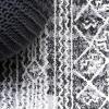 JONATHAN Y Iften Geometric Distressed Ivory/Black Runner Rug, 2×8, Moroccan, Bohemian, Vintage, Easy-Cleaning for Living Room, Bedroom, Kitchen, Pet Friendly, Non-Shedding (MOH505A-28)(7’8″ x 10′ (Rectangular))
