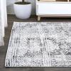 JONATHAN Y Iften Geometric Distressed Ivory/Black Runner Rug, 2×8, Moroccan, Bohemian, Vintage, Easy-Cleaning for Living Room, Bedroom, Kitchen, Pet Friendly, Non-Shedding (MOH505A-28)(3′ x 5′ (Rectangular))