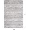 JONATHAN Y Imlil Tribal Stripe Light Gray/Cream Runner Rug, 2×8, Geometric, Bohemian, Casual, Easy-Cleaning for Living Room, Bedroom, Kitchen, Pet Friendly, Non-Shedding (MOH303A-28)(5’3″ x 7’5″ (Rectangular))