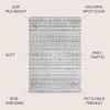 JONATHAN Y Imlil Tribal Stripe Light Gray/Cream Runner Rug, 2×8, Geometric, Bohemian, Casual, Easy-Cleaning for Living Room, Bedroom, Kitchen, Pet Friendly, Non-Shedding (MOH303A-28)(4′ x 6′ (Rectangular))