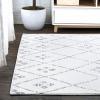 JONATHAN Y Izil Geometric Diamond Ivory/Light Gray Runner Rug, 2×8, Moroccan, Bohemian, Vintage, Easy-Cleaning for Living Room, Bedroom, Kitchen, Pet Friendly, Non-Shedding (MOH507A-28)(3′ x 5′ (Rectangular))