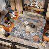 JONATHAN Y Kirman Bohemian Medallion Light Gray/Blue/Orange Indoor Area Rug, 3×5, Bohemian, Vintage, Easy-Cleaning for Living Room, Bedroom, Kitchen, Pet Friendly, Non-Shedding (MDP214A-3)(5’3″ x 7’7″ (Rectangular))