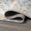 JONATHAN Y Lorena Ornate Boho Medallion Light Gray/Dark Blue/Orange Indoor Area Rug, 3×5, Bohemian, Vintage, Easy-Cleaning for Living Room, Bedroom, Kitchen, Pet Friendly, Non-Shedding (MDP211A-3)(5’3″ x 7’7″ (Rectangular))
