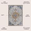 JONATHAN Y Lorena Ornate Boho Medallion Light Gray/Dark Blue/Orange Indoor Area Rug, 3×5, Bohemian, Vintage, Easy-Cleaning for Living Room, Bedroom, Kitchen, Pet Friendly, Non-Shedding (MDP211A-3)(3′ x 5′ (Rectangular))