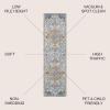 JONATHAN Y Lorena Ornate Boho Medallion Light Gray/Dark Blue/Orange Indoor Area Rug, 3×5, Bohemian, Vintage, Easy-Cleaning for Living Room, Bedroom, Kitchen, Pet Friendly, Non-Shedding (MDP211A-3)(2’3″ x 8′ (Runner))