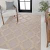 JONATHAN Y Ogee Trellis Tone-on-Tone Indoor Outdoor Runner Rug 2X8 Beige/Gray, Duwun High-Low Pile for Backyard, Patio, Porch, Easy-Cleaning, High Traffic, Pet-Friendly, Non-Shedding SBH108A-28(3′ x 5′ (Runner))