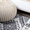 JONATHAN Y Sura Kilim Geometric Gray/Anthracite Runner Rug, 2×8, Modern, Bohemian, Vintage, Easy-Cleaning for Living Room, Bedroom, Kitchen, Pet Friendly, Non-Shedding (MOH500A-28)(2′ x 8′ (Runner))