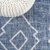 JONATHAN Y Tribal Diamond Trellis Indoor Outdoor Runner Rug 2X8 Beige/Brown, Carwa for Backyard, Patio, Porch, Easy-Cleaning, High Traffic, Pet-Friendly, Non-Shedding (SMB128A-28)(Blue/Ivory)