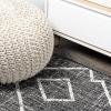 JONATHAN Y Tribal Diamond Trellis Indoor Outdoor Runner Rug 2X8 Beige/Brown, Carwa for Backyard, Patio, Porch, Easy-Cleaning, High Traffic, Pet-Friendly, Non-Shedding (SMB128A-28)(Black/Ivory)