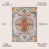 JONATHAN Y Zafra Vintage Medallion Coral/Blue/Multi Indoor Area Rug, 3×5, Transitional, Southwestern, Easy-Cleaning for Living Room, Bedroom, Kitchen, Pet Friendly, Non-Shedding (CAV100A-3)(4′ x 6′ (Rectangular))