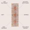 JONATHAN Y Zafra Vintage Medallion Coral/Blue/Multi Indoor Area Rug, 3×5, Transitional, Southwestern, Easy-Cleaning for Living Room, Bedroom, Kitchen, Pet Friendly, Non-Shedding (CAV100A-3)(2’3″ x 8′ (Runner))