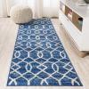 JONATHAN Y Asilah Ogee Fretwork Blue/Gray Indoor Area Rug, 5×8, Contemporary, Modern, Easy-Cleaning for Living Room, Bedroom, Kitchen, Pet Friendly, Non-Shedding (MOH104B-5)(Blue/Gray)