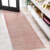 JONATHAN Y Haze Solid Low-Pile Pink Runner Rug 2×8, Coastal,Bohemian,Minimalist,Classic, Easy-Cleaning for Living Room,Bedroom,Kitchen,Pet Friendly,Non-Shedding (SEU100P-28)