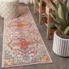 JONATHAN Y Zafra Vintage Medallion Coral/Blue/Multi Indoor Area Rug, 3×5, Transitional, Southwestern, Easy-Cleaning for Living Room, Bedroom, Kitchen, Pet Friendly, Non-Shedding (CAV100A-3)(2’3″ x 8′ (Runner))