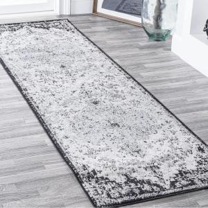 JONATHAN Y Boho Medallion Dark Blue/Gray Indoor Area Rug, 3×5, Vintage, Anaise Ornate, Easy-Cleaning for Living Room, Bedroom, Kitchen, Pet Friendly, Non-Shedding (BMF112C-3)(Gray/Black/Cream)