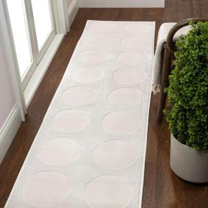JONATHAN Y Circle Dot High-Low White/Cream Indoor Area Rug 5X8 ft, Adrian Modern Geometric for Living Room, Bedroom, Kitchen, Office, Easy-Cleaning, High Traffic, Pet-Friendly, Non-Shedding SND105B-5(White/Cream)