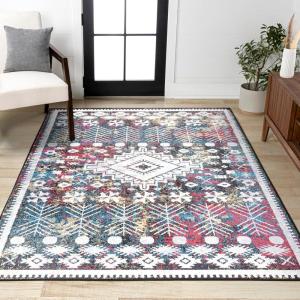 JONATHAN Y Dhiya Distressed Kilim Multi Runner Rug, 2×8, Bohemian, Vintage, Easy-Cleaning for Living Room, Bedroom, Kitchen, Pet Friendly, Non-Shedding (MDP502A-28)(3′ x 5′ (Rectangular))